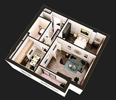 2 комнаты, 58 м², Юнусалиева/Суванбердиева 12 этаж — 3