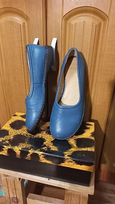 leopard 5: Балетки/туфли женские, голубые - Материал верха: натуральная кожа — 1