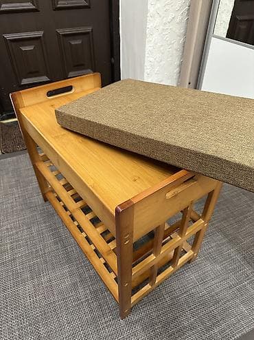 Мебель: Банкетка, С полками, цвет - Коричневый — 2