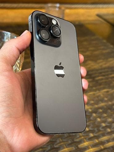 ipone 7: IPhone 14 Pro, Б/у, 128 ГБ, Black Titanium, Защитное стекло — 2