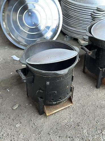 Компрессоры: Казан чугунный с крышкой Davr Metall Объёмы: 4.5 л, 6 л, 8 л, 10 л — 7