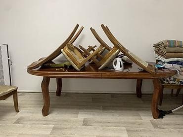 dinner table: Стол и стул для зала, цвет - Коричневый — 2