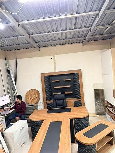 Офисные столы: Комплект офисной мебели, Новый, Кресло, В рассрочку, Дерево, Бесплатная доставка, цвет - Черный — 6