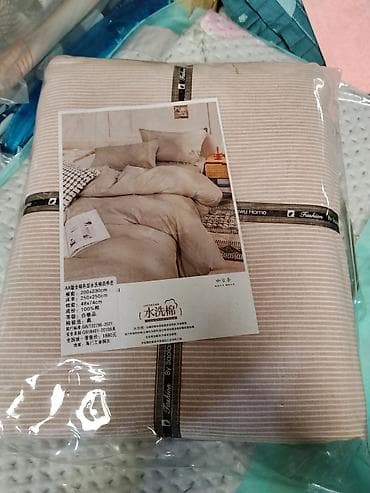 Постельное белье: Постельное бельё, комплект 4 предмета, 100% хлопок (washed cotton) — 1
