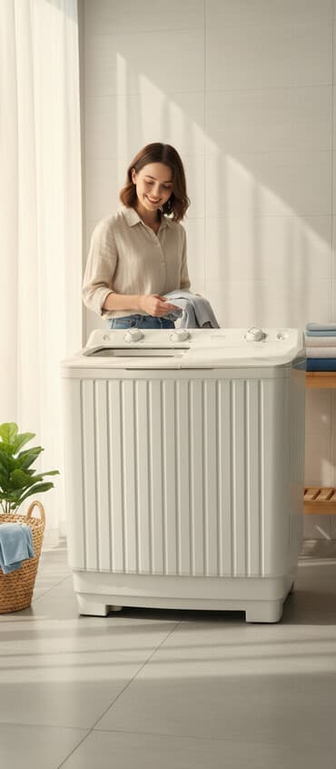 Техника и электроника: Стиральная машина Полуавтоматическая, Компактная — 1