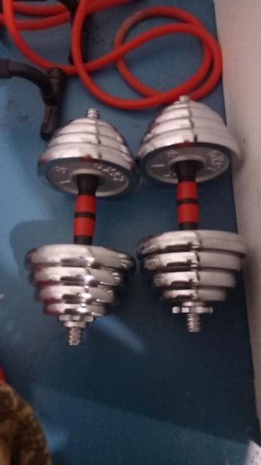 Электр транспорту: Разборные хромированные гантели (пара) - Материал: стальные блины с — 3