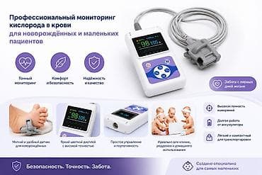 аппарат кислородный медицинский: ПУЛЬСОКСИМЕТР ДЛЯ НОВОРОЖДЁННЫХ Надёжный контроль уровня кислорода — 1