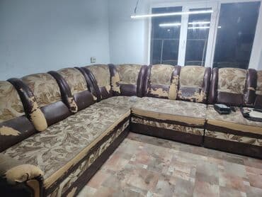 купить матрас двуспальный бу: Угловой диван, C подушками, Двухместный — 1