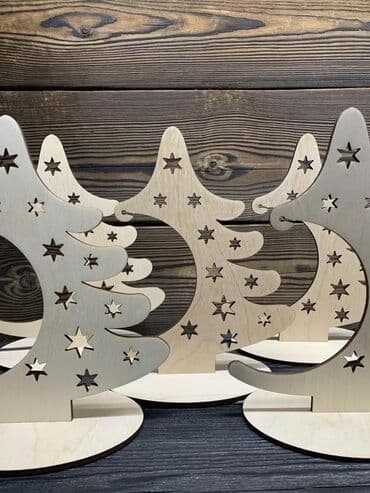 декоративный кур: Деревянные милые ёлочки Естественные или яркие, маленькие или большие — 5