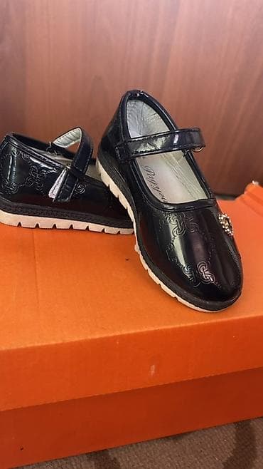 бут кийимдер: Детские туфли- балетки с ремешком - Цвет: черный (лаковый блеск) - — 2