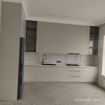 голубая кухонная мебель: Кухонный гарнитур, цвет - Серый — 3