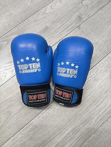 Боксерские перчатки Top Ten Fight, синие. В хорошем состоянии размер