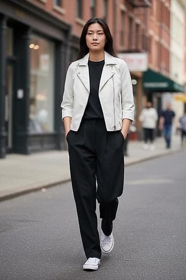 Кожаная куртка, Косуха, Экокожа, Укороченная модель, XS