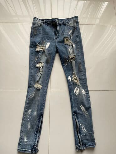 Джинсы, Скинни, Рваные, 2XS