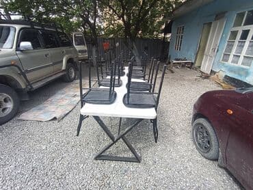 стол для чтения: Кухонный стол и стул, Б/у, Самовывоз, цвет - Серый — 4