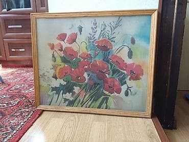 Декор жана интерьер: 🌺 Картина “Маки” — роспись по шёлку (батик), ручная работа Продаю — 1