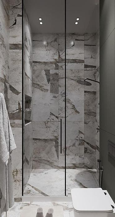 open mind: Душевая зона под ключ с трапом и стеклянной перегородкой - Планировка — 8