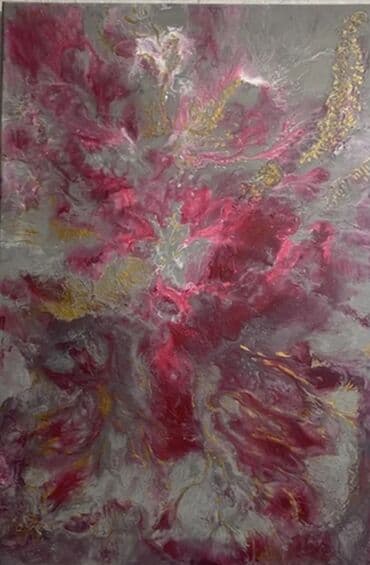 абстрактные картины: Абстрактная картина на холсте - Техника: акрил, абстрактный флюид-арт — 1