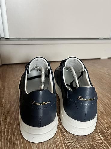 кеда: Мужские кеды Santoni, темно-синие - Материал верха: гладкая — 9