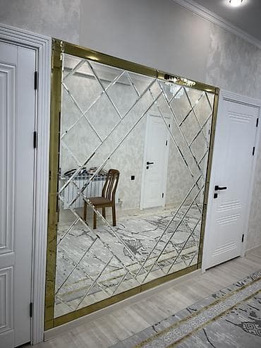 подсветки: Зеркальная стена с фасетными ромбами - Панно из зеркал с алмазной — 2