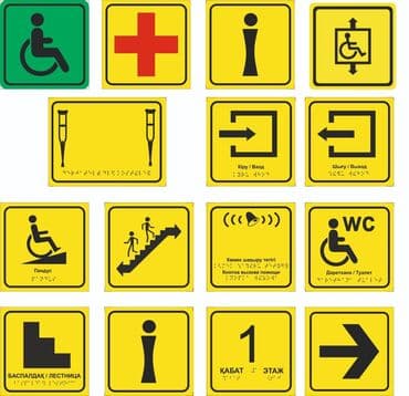 Интернеттеги жаранама: Тактильные вывески и информационные табло, которые размещаются перед — 1