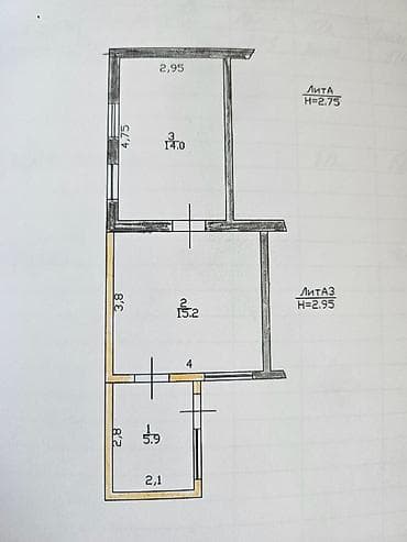 flat osh: 🏠 2-комнатная квартира Кызыл-Аскер 🟩квартира барачного типа 🟧 35 м² | — 2