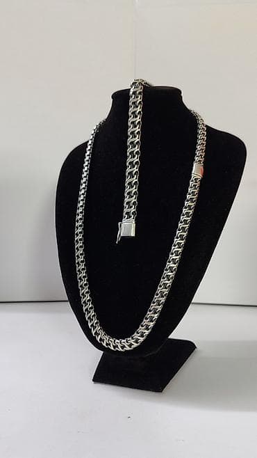 мужской цепочки: Комплект "Гермес" Серебро 925 проба Цепь 76 гр Ширина 8.5 мм Браслет — 5