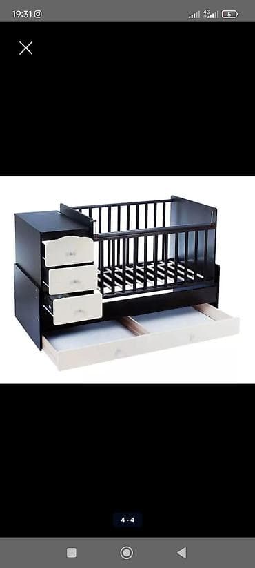 Детская кровать трансформер, Б/у, Другой тип, цвет - Коричневый