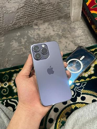 aifon 15 pro: IPhone 14 Pro, Б/у, 256 ГБ, Deep Purple, Чехол, 77 % — 7