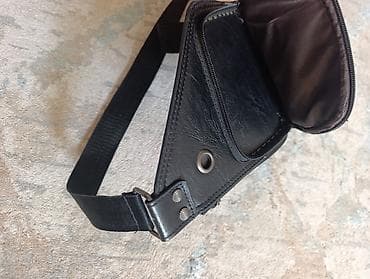 Сумка через плечо/на грудь, черная, вертикального формата. - — 3