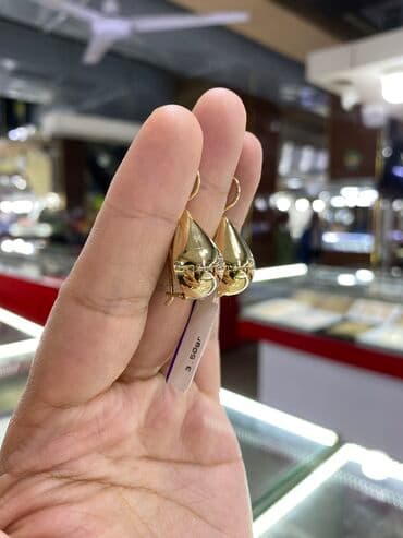 купить свадебное платье недорого: Серьги, Проба 585, Без вставки, Женские, Новый — 1