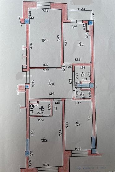 Недвижимость: 3 комнаты, 106 м², Ак-Кеме (старый аэропорт) Элитка, 9 этаж, Свежий ремонт — 7