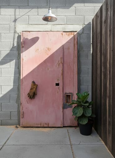 шкаф для одежды и обуви в прихожую: Металлическая дверь (щит) промышленного типа. - Материал: сталь — 2