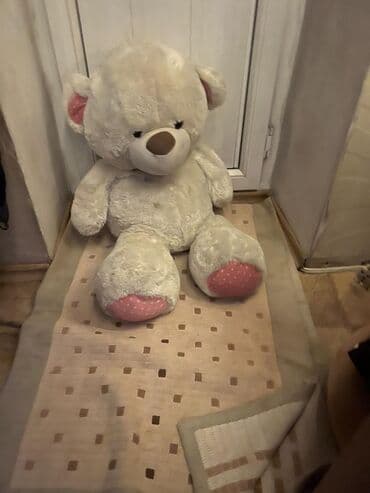 Большой плюшевый мишка - Цвет: молочно-бежевый, ушки и подушечки лап