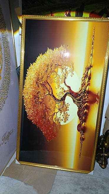 berber mirror second hand: Картина «Дерево жизни» в золочёной раме размер 35х60-1500сом — 4