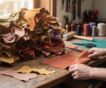 реставрация деревянных изделий: Кожа разных цветов кроме чёрного и коричневого — 1