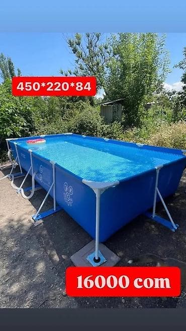 pul shark: Каркасный прямоугольный бассейн Intex - Размеры: 450 × 220 × 84 см — 3