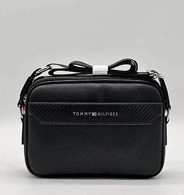 d1 milano: Сумка через плечо Tommy Hilfiger - Цвет: черный, фактурная — 3
