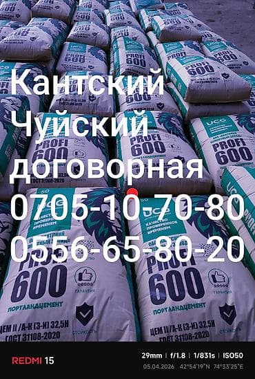 емкость для цемента: Кантский цемент, M-600, цвет - Серый, 50 кг/м³, Оптом — 1