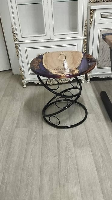 стол эпоксидный: Кухонный стол, Новый, Овальная, Нераскладной — 1