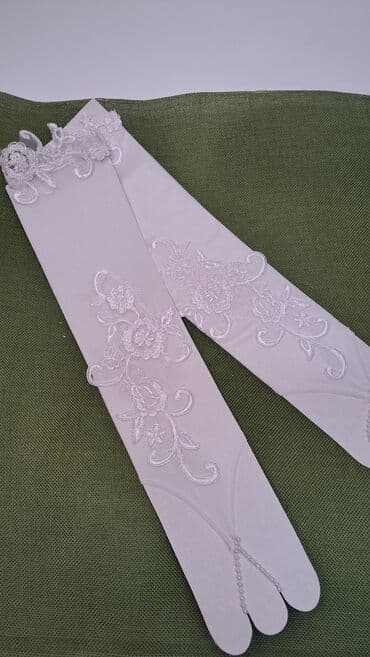 купить золотые серьги с жемчугом: Перчатки, варежки, Женские, Новый, цвет - Белый — 14