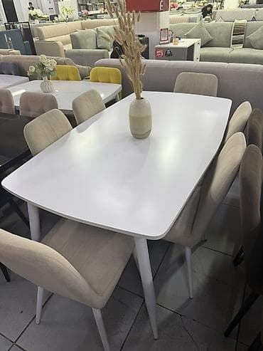 кухонный сервант: Обеденные столы столешницей под мрамор - Столешницы: крупноформатная — 6