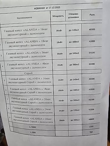 Жылытуу: Газ казаны Үй үчүн, Башкаруу түрү: Автоматтык — 2