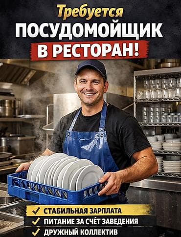 Требуется Посудомойщик, Оплата: Дважды в месяц
