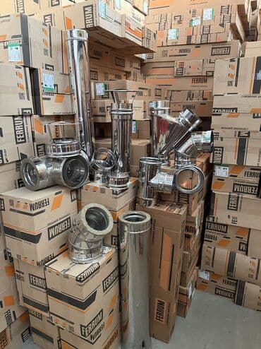 нерживейка: Дымоход для твёрдотопливного котла, Материал: Нержавейка, Конструкция: Сэндвич, Диаметр: 150 мм, Новый — 6