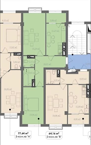 mega hous: 2 комнаты, 64 м², Элитка, 4 этаж, Дизайнерский ремонт — 10