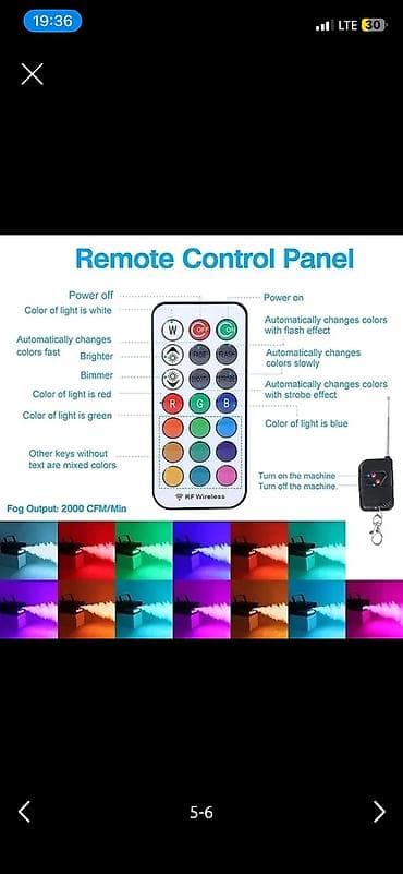 дымо генератор: Дым-машина LED-500 с RGB‑подсветкой и пультами управления Основные — 6