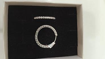 серьги кольца золото: Серьги кольца серебро 925 пробы с цирконами, снаружи и внутри — 2