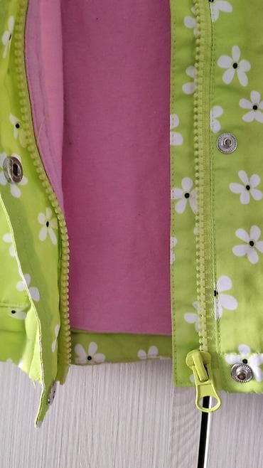 плащовка: Детская демисезонная куртка с капюшоном - Яркий салатовый цвет с — 5