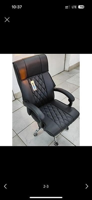 Офисное кресло, Новый, С колесиками, цвет - Черный, Экокожа, Самовывоз, Платная доставка